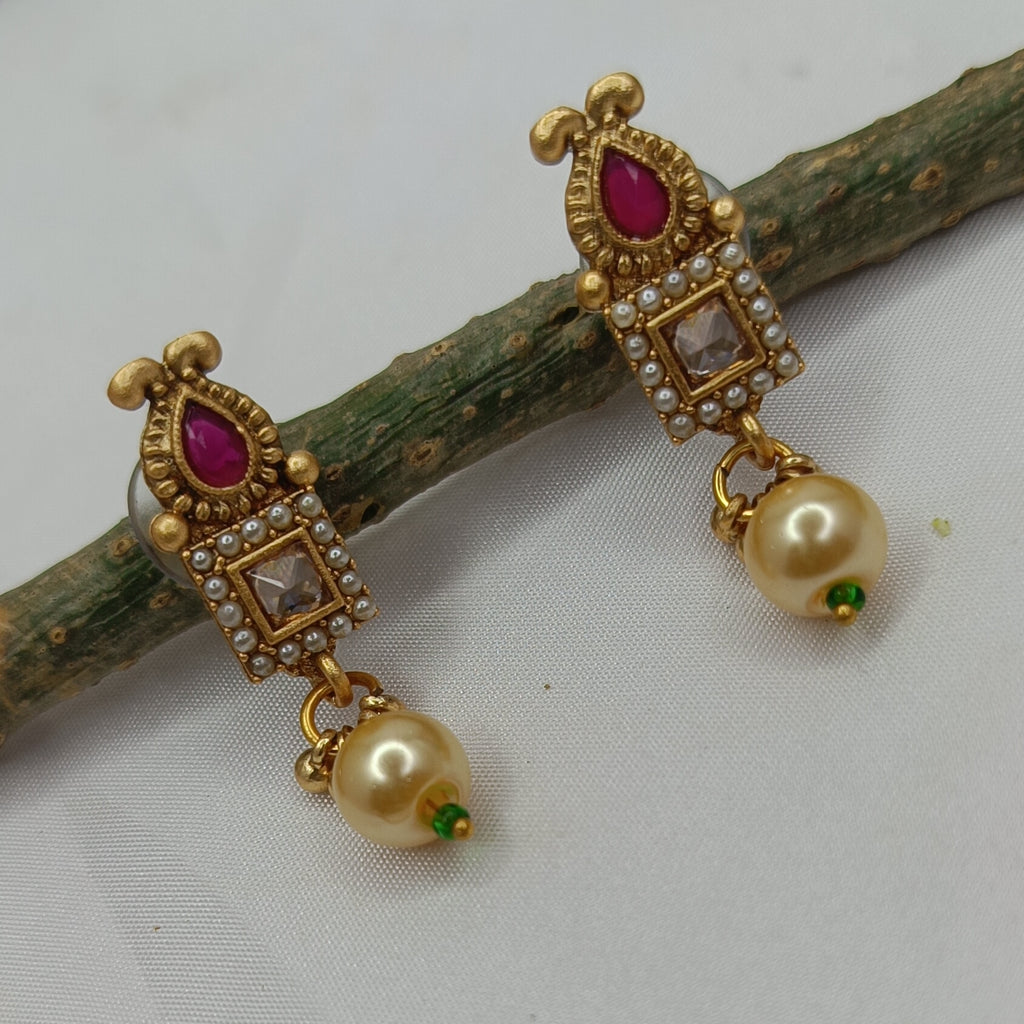 Gold Plated Multicolor Necklace Set With Earring and Maangtika