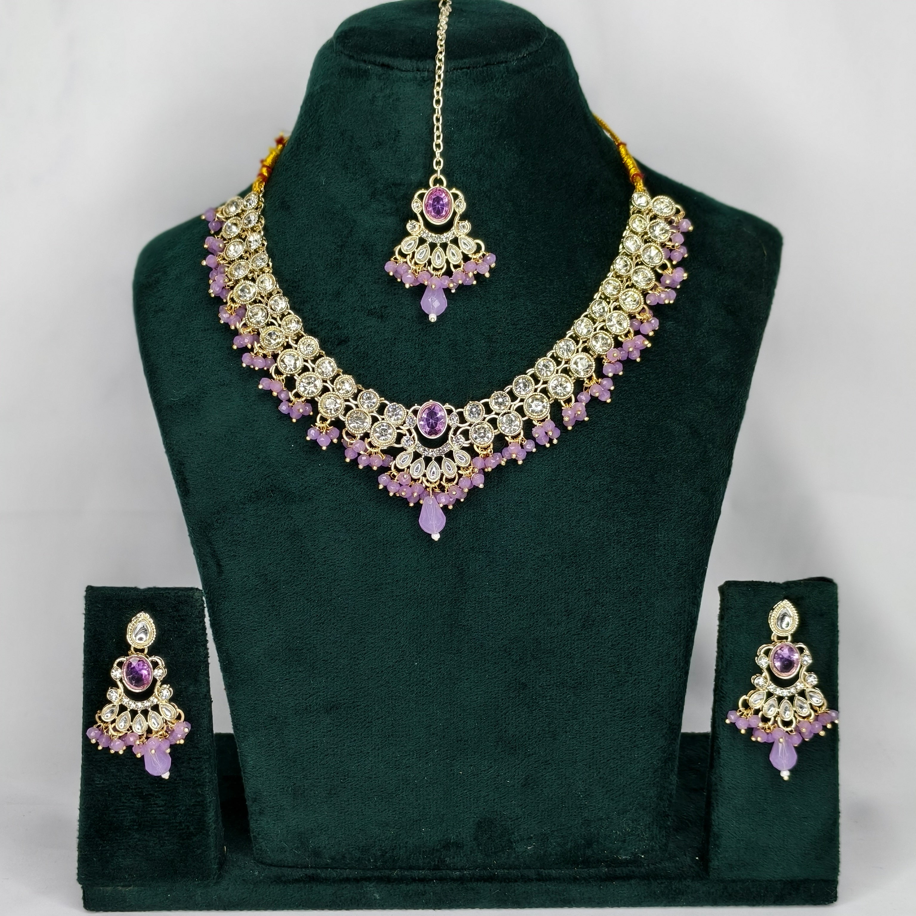 Premium Quality Shadow Stone Necklace Set ( code:b-11)